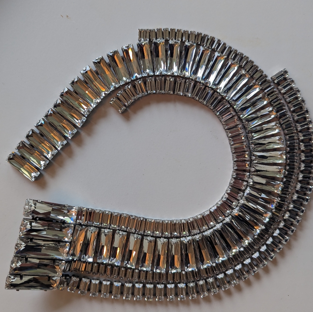 AREA NYC medium crystal baguette fringe Barrette